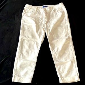 White denim capris